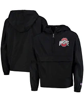 Big Boys and Girls Black Ohio State Buckeyes Pack and Go Quarter-Zip Windbreaker Jacket