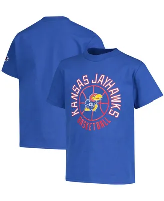 Big Boys and Girls Royal Kansas Jayhawks Basketball T-shirt