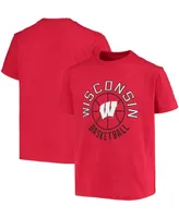 Big Boys and Girls Red Wisconsin Badgers Basketball T-shirt