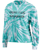 Women's Light Blue Seattle Kraken Tie-Dye Long Sleeve T-shirt