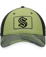 Men's Camo and Black Seattle Kraken Military Appreciation Snapback Hat