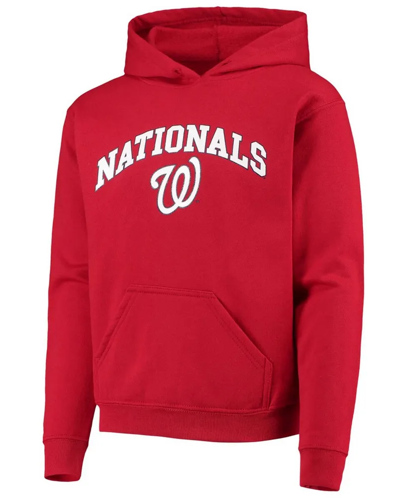 Big Boys and Girls Red Washington Nationals Pullover Fleece Hoodie
