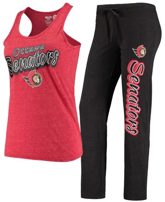 Women's Black and Red Ottawa Senators Satellite Pants Tank Top Sleep Set