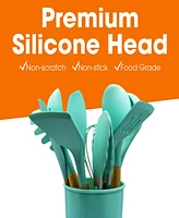 Silicone Spatula with Wooden Handles Set