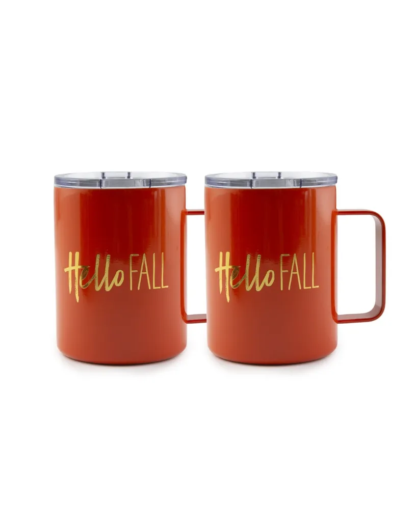 Thirstystone by Cambridge 16 oz "Hello Fall" Insulated Coffee Mugs Set, 2 Piece