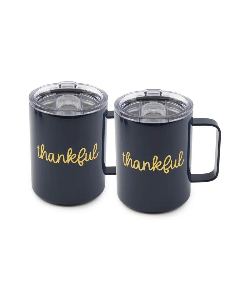 Thirstystone by Cambridge 16 oz "Thankful" Insulated Coffee Mugs Set, 2 Piece
