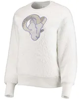 Women's White Los Angeles Rams Milestone Tracker Pullover Sweatshirt