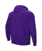 Men's Purple James Madison Dukes Arch and Logo Pullover Hoodie