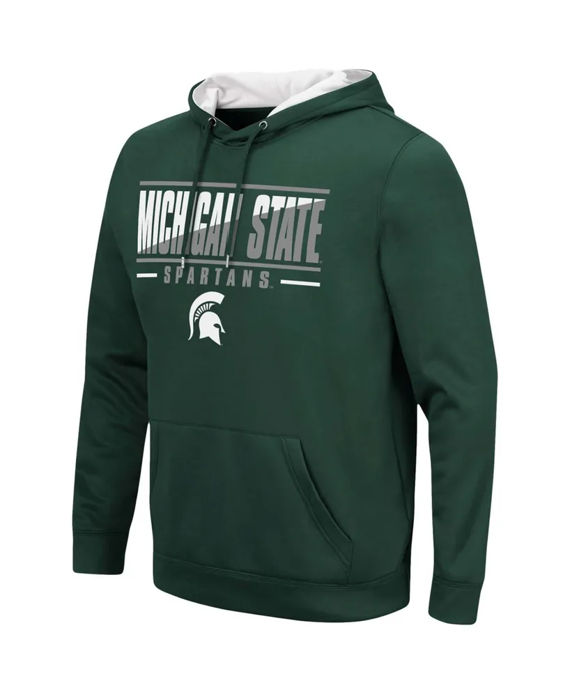 Men's Green Michigan State Spartans Slash Stack 2.0 Pullover Hoodie