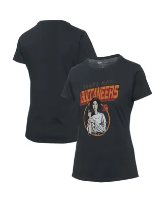 Women's Black Tampa Bay Buccaneers Disney Star Wars Princess Leia T-shirt