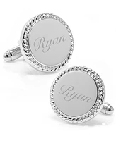 Cufflinks Inc. Ox and Bull Trading Co. Stainless Steel Rope Border Round Engravable Cufflinks