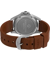 Timex Men's Solar Brown Leather Strap Watch 41 mm