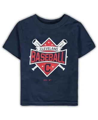 Toddler Boys and Girls Navy Cleveland Guardians Diamond Bats T-shirt