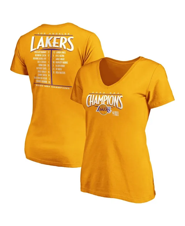 Los Angeles Lakers Fanatics Branded Women's 2020 NBA Finals Champions Team  Caricature V-Neck T-Shirt 