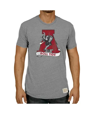 Men's Heathered Gray Alabama Crimson Tide Vintage-Like 1974-2000 Logo Tri-Blend T-shirt