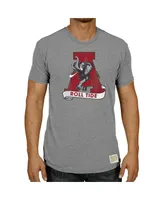 Men's Heathered Gray Alabama Crimson Tide Vintage-Like 1974-2000 Logo Tri-Blend T-shirt