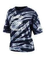 Women's College Navy Seattle Seahawks Tie-Dye T-Shirt