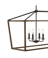 Oriana 8-Light Iron Farmhouse Industrial Lantern Led Pendant