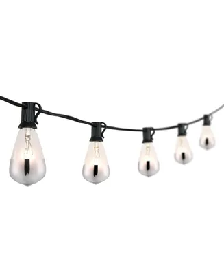 10-Light Indoor and Outdoor Rustic Industrial Incandescent C7 Half-Chrome Bulb String Lights
