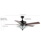 Moravia 5-Light Farmhouse Rustic Iron Star Shade Led Ceiling Fan with Remote