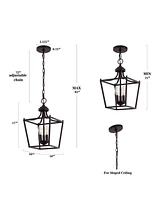 Camden -Light Iron Classic Midcentury Pendant Lantern