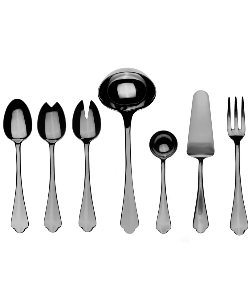 Dolce Vita Mirror Oro Nero Serve Set, 7 Piece