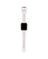 Posh Tech Morgan White Genuine Leather and Grommet Band for Apple Watch, 42mm-44mm