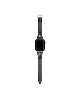 Posh Tech Sage Black Genuine Leather Band for Apple Watch, 42mm-44mm