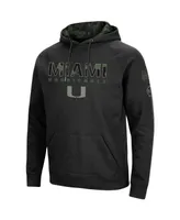 Men's Black Miami Hurricanes Oht Military-Inspired Appreciation Camo Pullover Hoodie