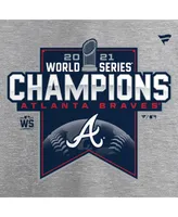 Men's Heather Gray Atlanta Braves 2021 World Series Champions Locker Room Big Tall Pullover Hoodie