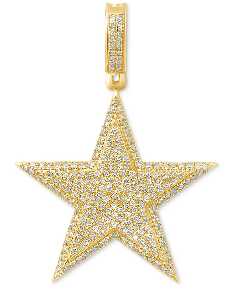 Diamond Pave Star Pendant (1/2 ct. t.w.) in 10k Gold (Chain Not Included)