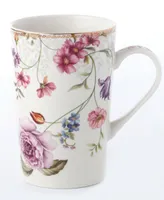 Tall Mugs by Lorren Home Trends Floral Design, Set of 4