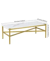 Braxton Coffee Table, 46" x 20" - Gold