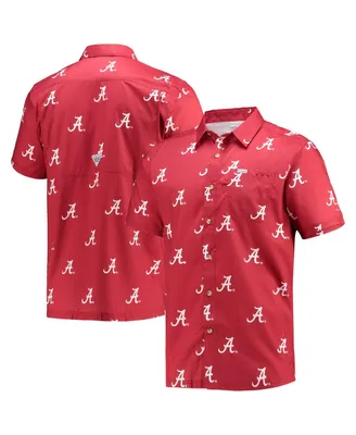 Men's Crimson Alabama Crimson Tide Super Slack Tide Omni-Shade Button-Up Shirt