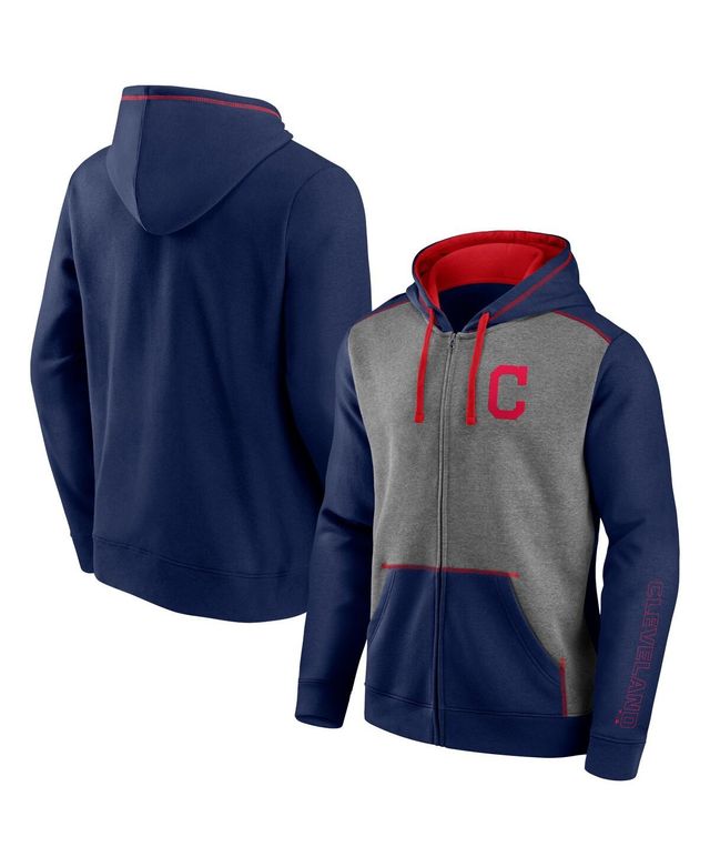 Men's Navy, Heathered Gray Cleveland Indians Expansion Team Full-Zip Hoodie