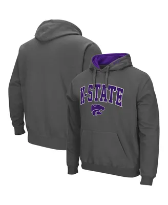 Men's Charcoal Kansas State Wildcats Arch Logo 3.0 Pullover Hoodie