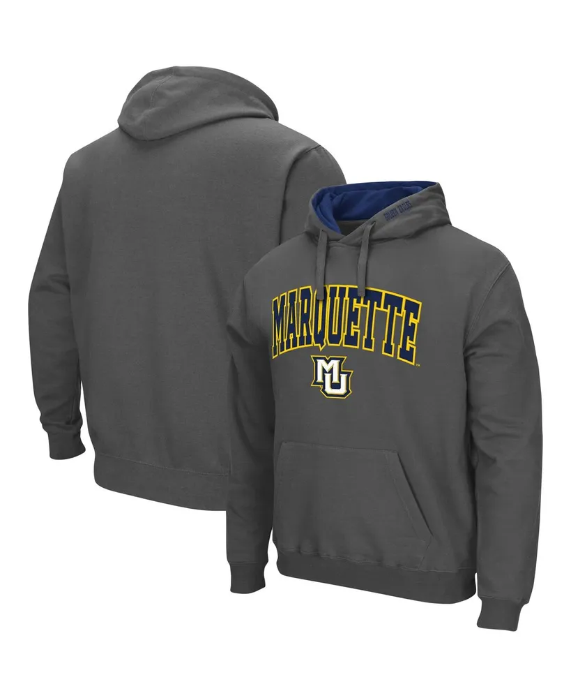 Men's Charcoal Marquette Golden Eagles Arch and Logo Pullover Hoodie