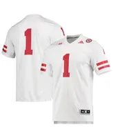 Men's 1 White Nebraska Huskers Team Premier Football Jersey