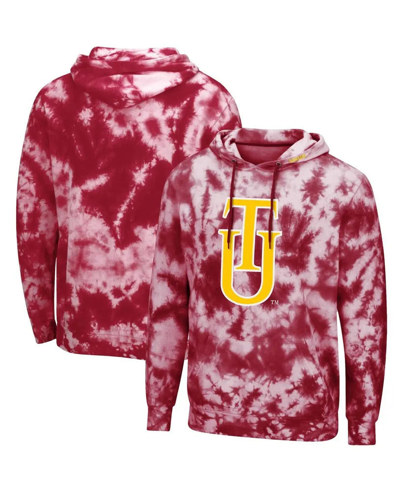 Men's Crimson Tuskegee Golden Tigers Tie-Dye Pullover Hoodie