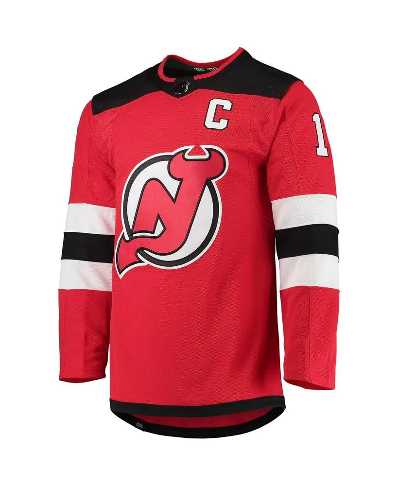 Men's Nico Hischier Red New Jersey Devils Home Captain Patch Authentic Pro Player