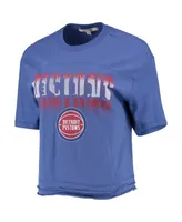 Women's Blue Detroit Pistons Gradient Crop Top