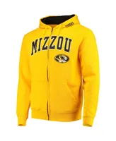 Men's Gold Missouri Tigers Arch Logo 3.0 Full-Zip Hoodie