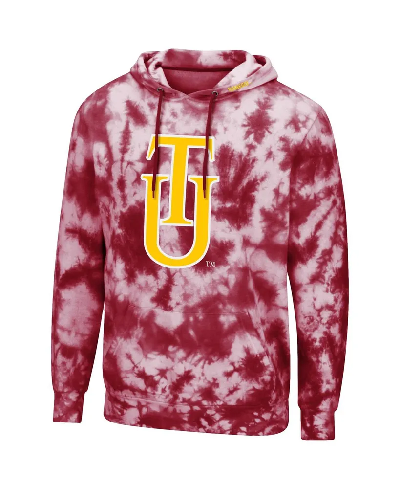 Men's Crimson Tuskegee Golden Tigers Tie-Dye Pullover Hoodie