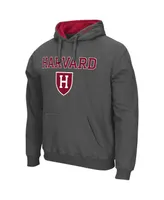 Men's Charcoal Harvard Crimson Arch and Logo Pullover Hoodie