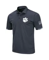 Men's Big and Tall Charcoal Clemson Tigers Oht Military-Inspired Appreciation Digital Camo Polo Shirt