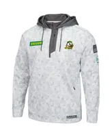 Men's Arctic Camo Oregon Ducks Oht Military-Inspired Appreciation Quarter-Zip Hoodie