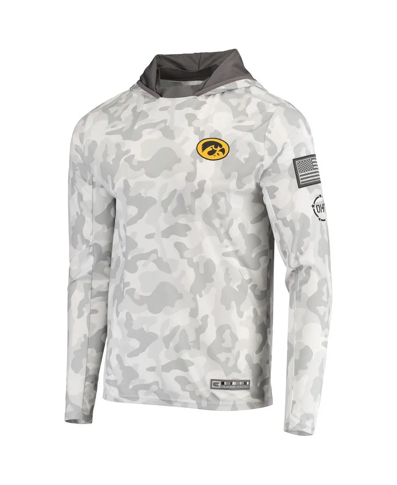 Men's Arctic Camo Iowa Hawkeyes Oht Military-Inspired Appreciation Long Sleeve Hoodie Top