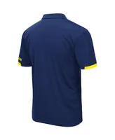 Men's Navy Michigan Wolverines Logo Santry Polo Shirt