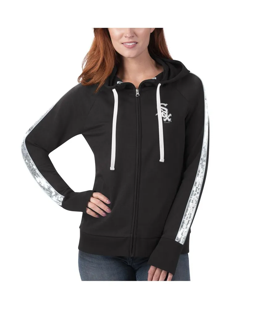 Women's Black Chicago White Sox Game Changer Raglan Full-Zip Hoodie