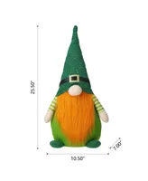 Glitzhome 25.5" Fabric St. Patrick's Gnome Standing Decor